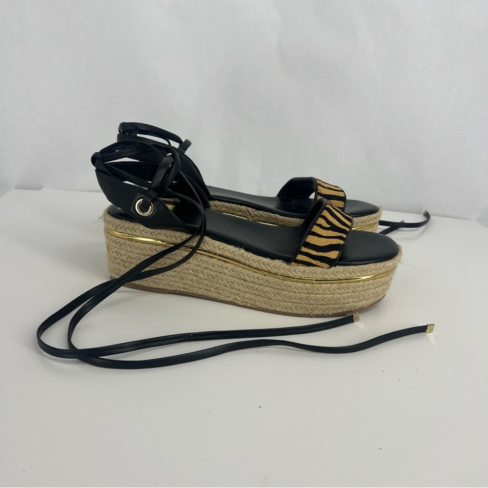Bleecker & Bond Espadrille Platform Sandals with Ankle Wrap